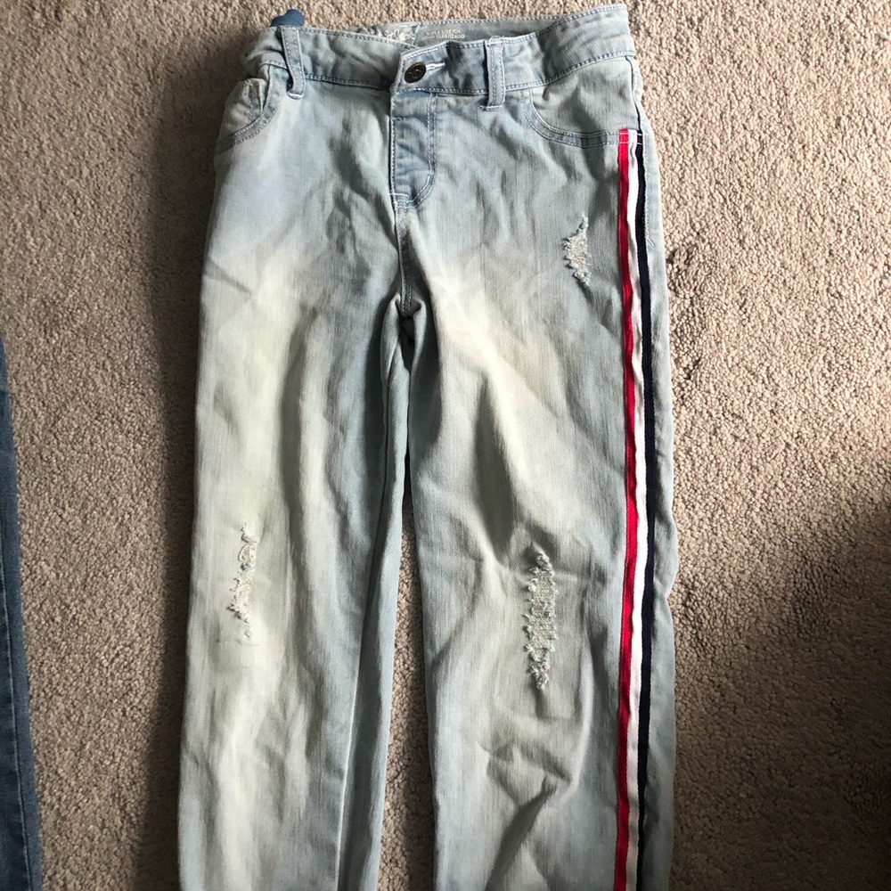 girls cat & jack striped jeans